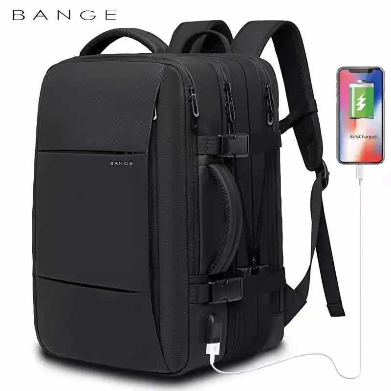 Travel Business Backpack for Men – Expandable, Large Capacity, and Fashionable with USB Charging - DynamicDrop Hub