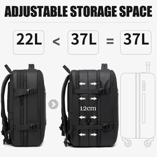 Travel Business Backpack for Men – Expandable, Large Capacity, and Fashionable with USB Charging - DynamicDrop Hub