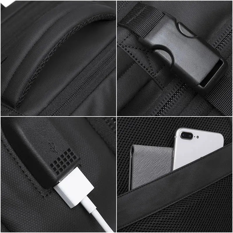 Travel Business Backpack for Men – Expandable, Large Capacity, and Fashionable with USB Charging - DynamicDrop Hub