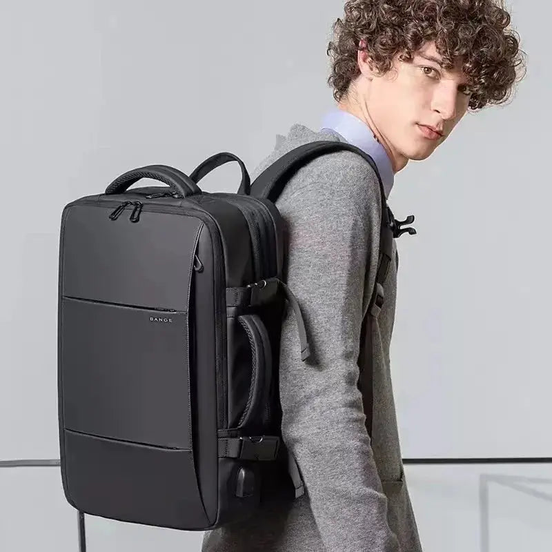 Travel Business Backpack for Men – Expandable, Large Capacity, and Fashionable with USB Charging - DynamicDrop Hub