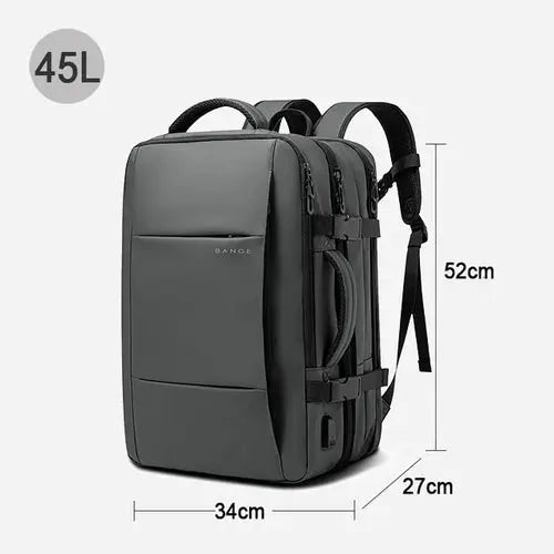 Travel Business Backpack for Men – Expandable, Large Capacity, and Fashionable with USB Charging - DynamicDrop Hub