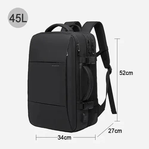 Travel Business Backpack for Men – Expandable, Large Capacity, and Fashionable with USB Charging - DynamicDrop Hub