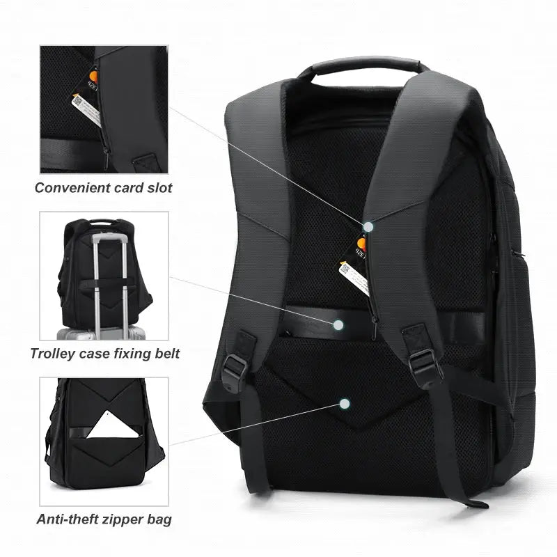 Waterproof Anti-Theft Backpack with USB Charging High-Capacity Travel & School Bag Fits 15.6-Inch Laptop - DynamicDrop Hub