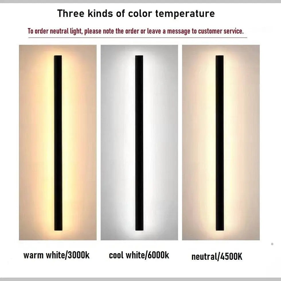 Waterproof LED Long Wall Lamp, Modern, Ip65, Outdoor Lighting, Garden, Villa, Balcony, Lamp, Decorative, 110 V,220V - DynamicDrop Hub