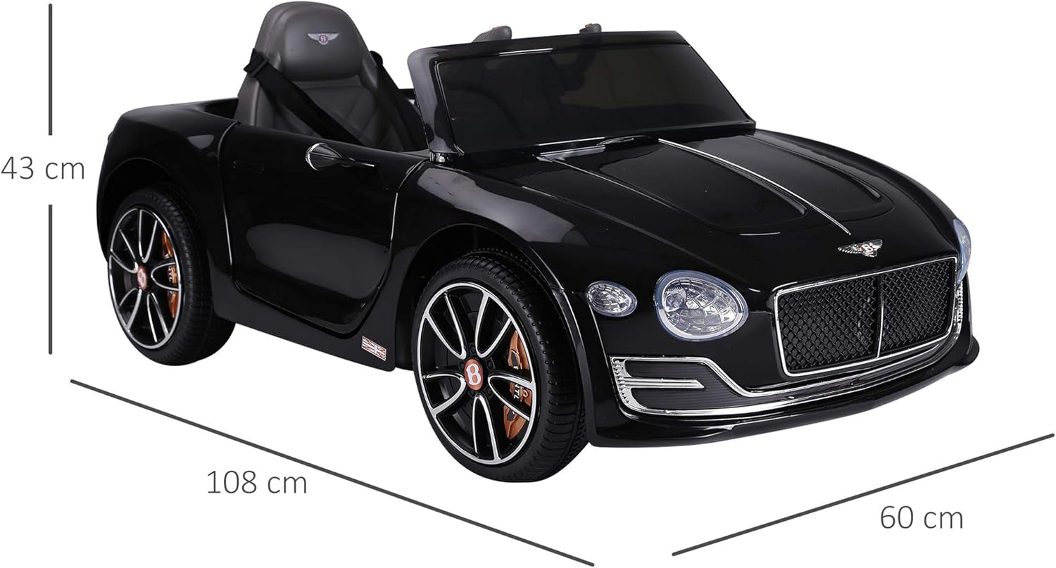 Bentley GT Licensed 12V Kids Electric Ride on Car with Remote Control Two Motors LED Light Music for 3-5 Years