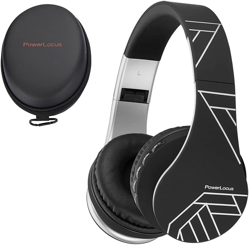 Wireless Bluetooth Over-Ear Stereo Foldable Headphones, Wired Headsets Noise Cancelling with Built-In Microphone for Iphone, Samsung, LG, Ipad (Black)