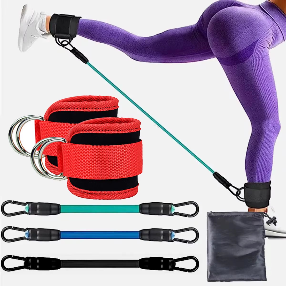 Ankle Strap Resistance Bands – Elastic Fitness Training Equipment for Yoga, Pilates, CrossFit, and Gym Workouts