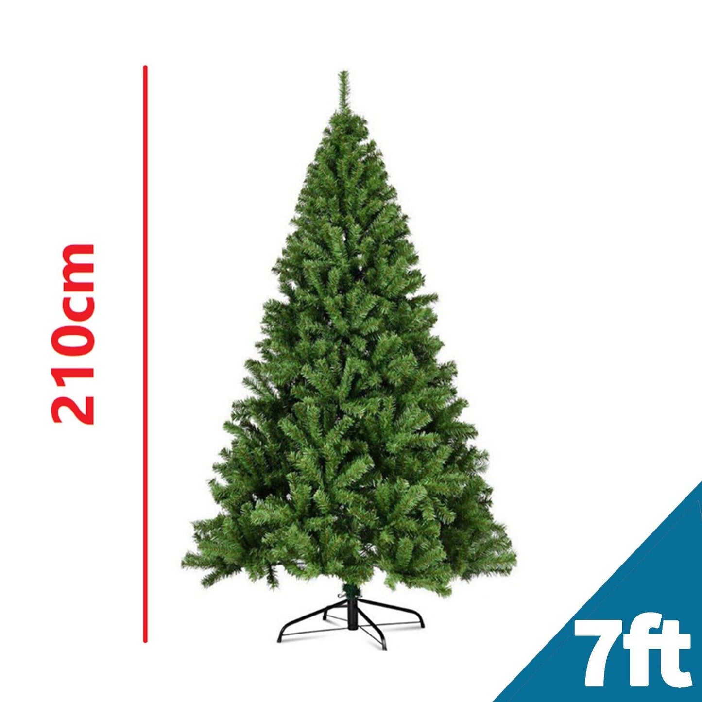 CHRISTMAS TREE with STAND BUSHY ARTIFICIAL TRADITIONAL XMAS TREE 5FT 6FT 7FT NEW