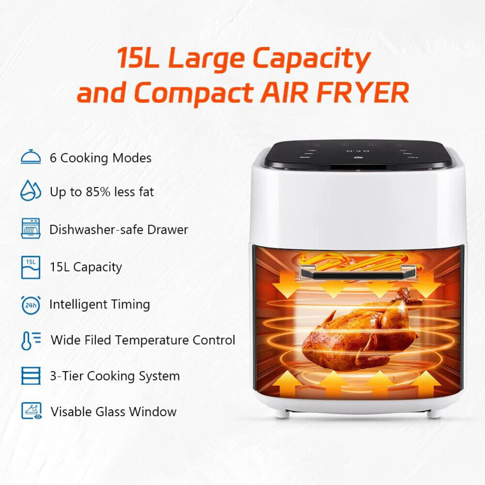 Air Fryer 15L Digital Kitchen Oven - Healthy Frying Made Easy