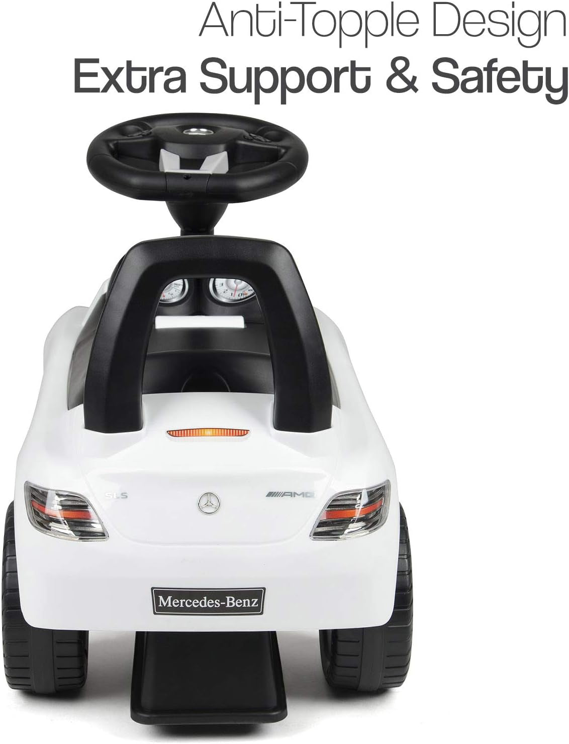Kids Ride on Mercedes Benz Car with Sound Effects Licensed for 2+ Years Old (White Car)