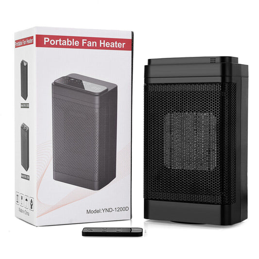 Electric Ceramic Space Heater 1500W with Remote, Timer, and Safety Features – PTC Technology