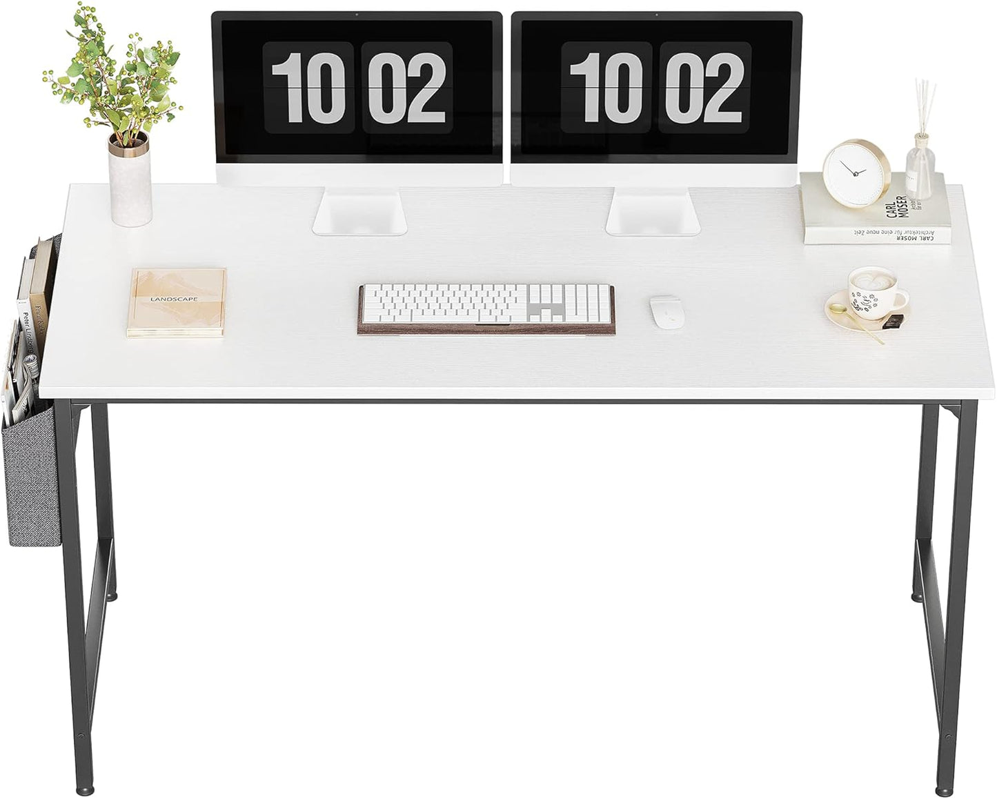 Computer Desk Home Office Desk 80X40 Cm Study Writing Table, Modern Simple Style, White