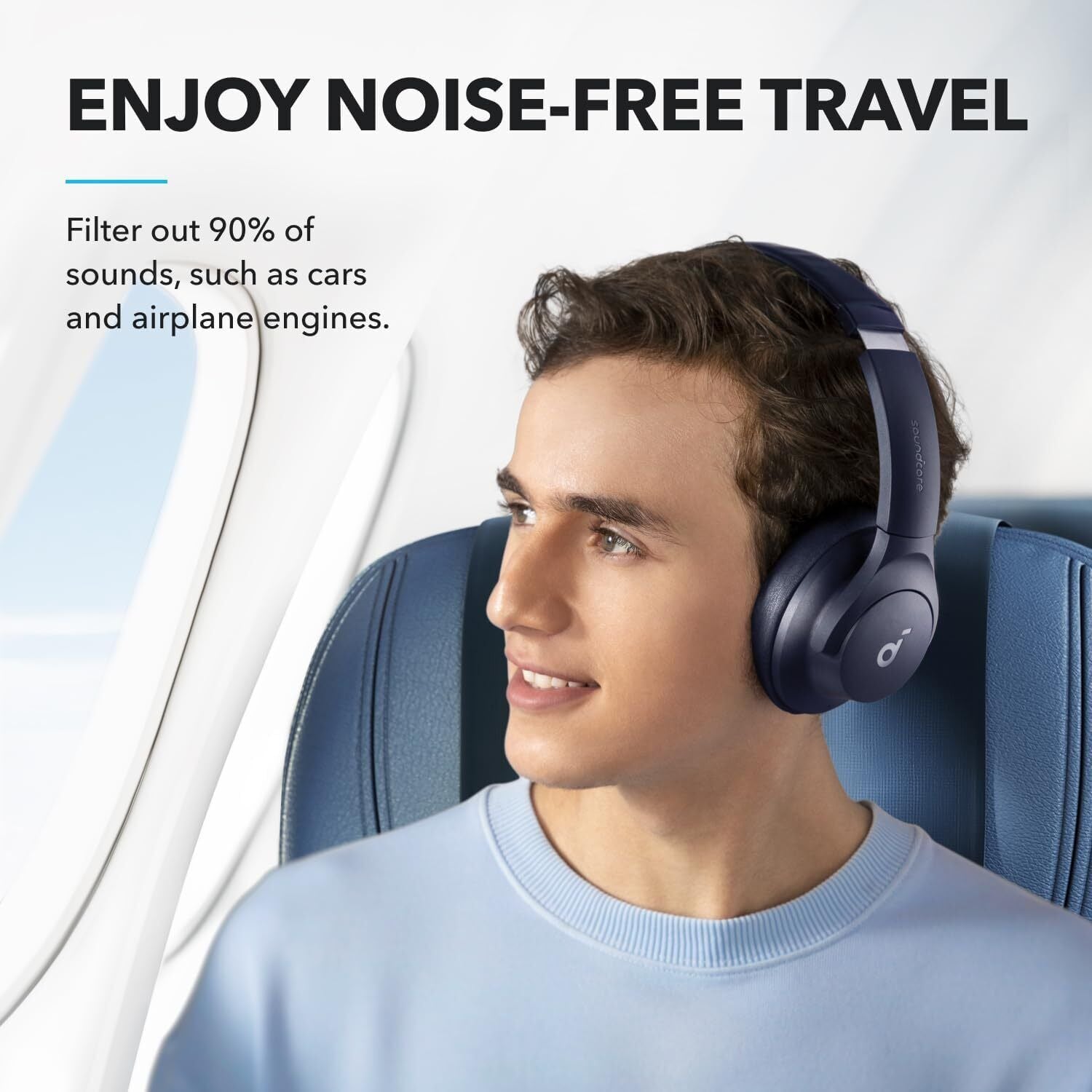 High-Quality Soundcore by Anker Q20i Hybrid Active Noise Cancelling Foldable Headphones – 40H Battery Life, App Control & Hi-Res Audio - Domestic Delivery Only
