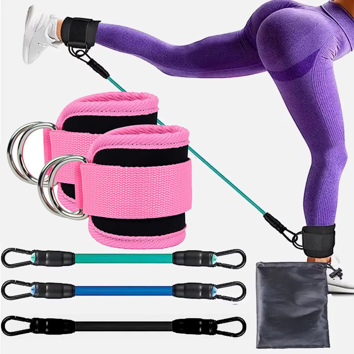Ankle Strap Resistance Bands – Elastic Fitness Training Equipment for Yoga, Pilates, CrossFit, and Gym Workouts