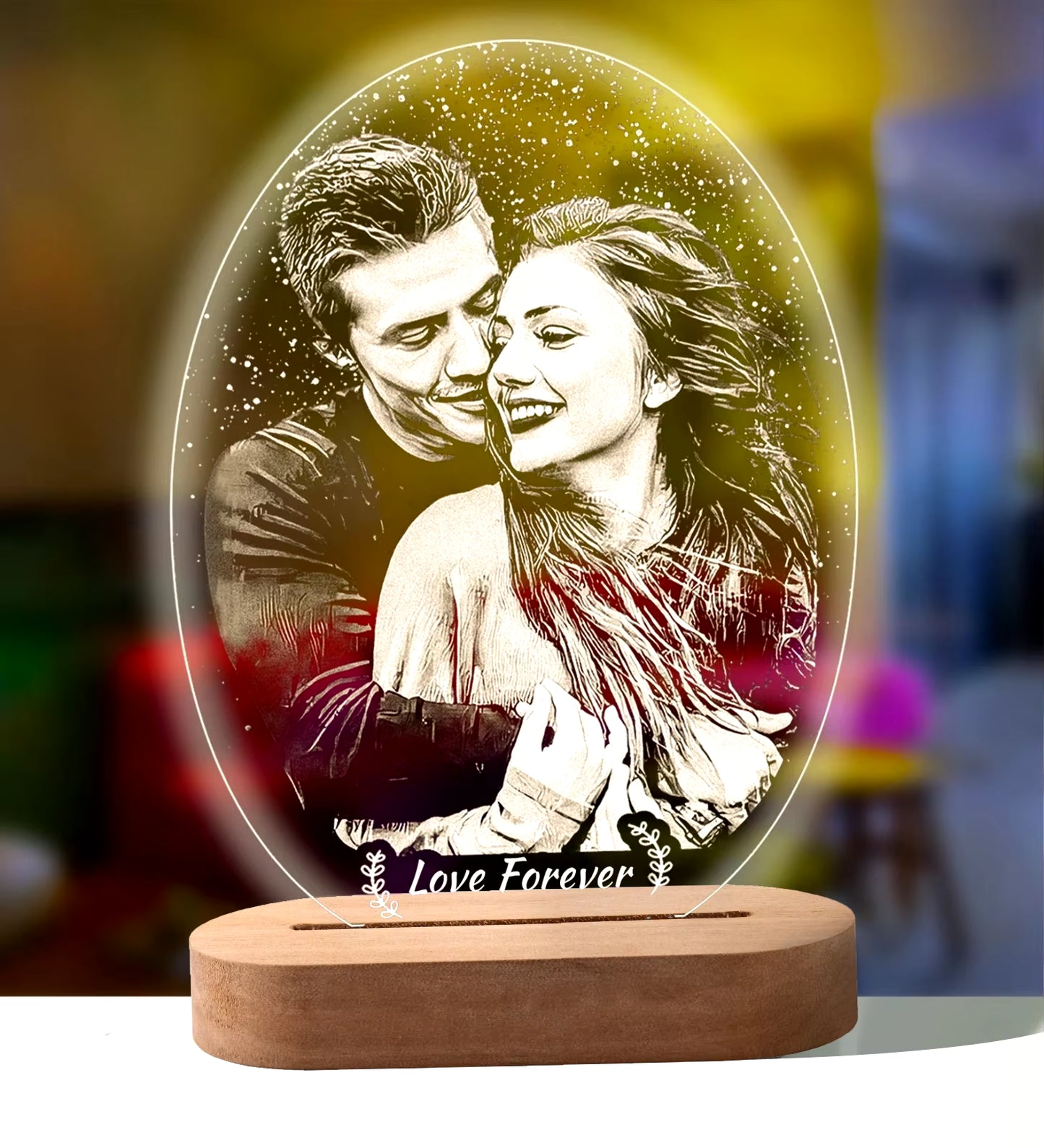 Personalized 3D Photo Lamp – Custom Photo and Text Night Light Gift for Valentine's Day, Wedding, Anniversary, Birthday