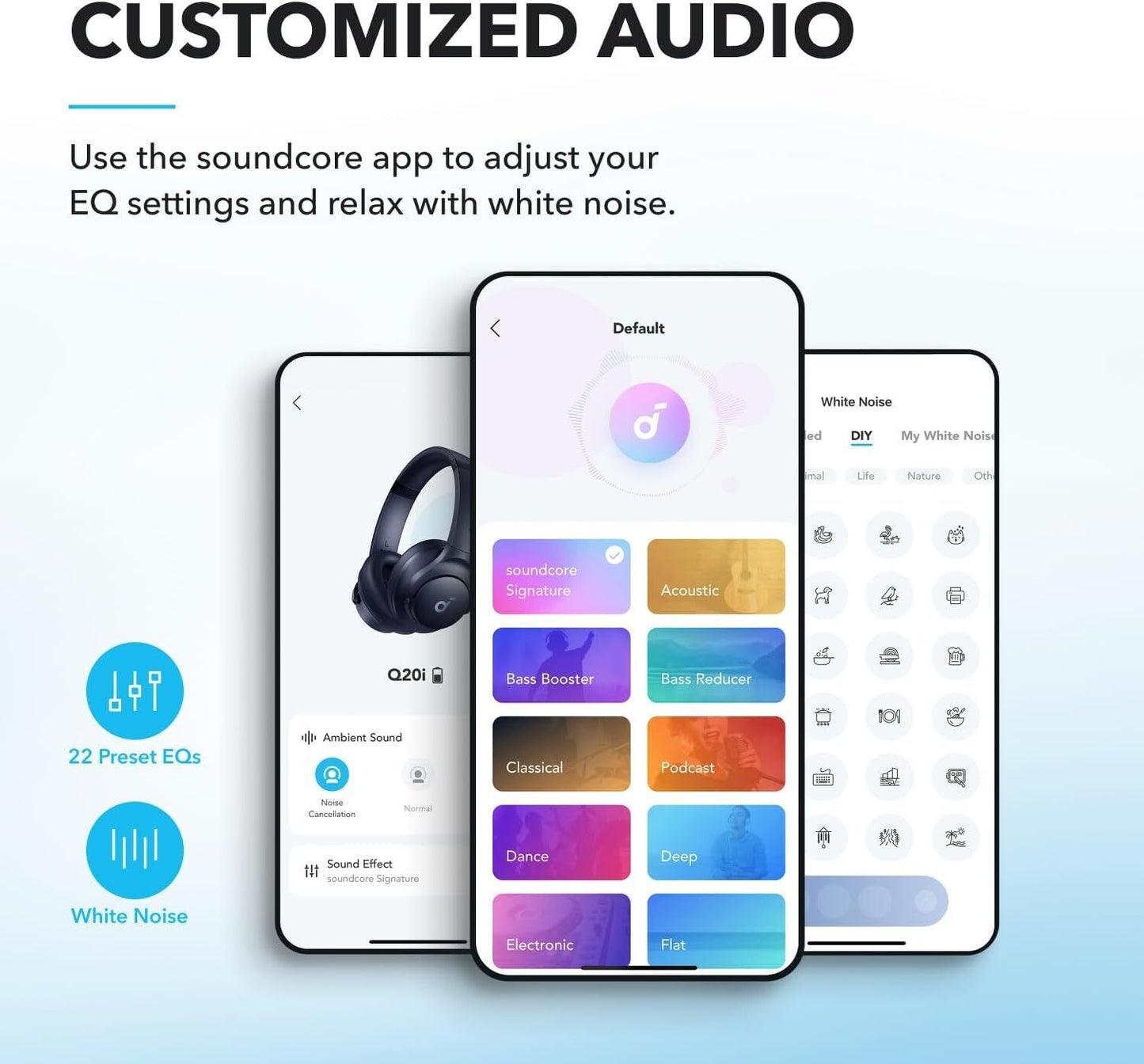 High-Quality Soundcore by Anker Q20i Hybrid Active Noise Cancelling Foldable Headphones – 40H Battery Life, App Control & Hi-Res Audio - Domestic Delivery Only