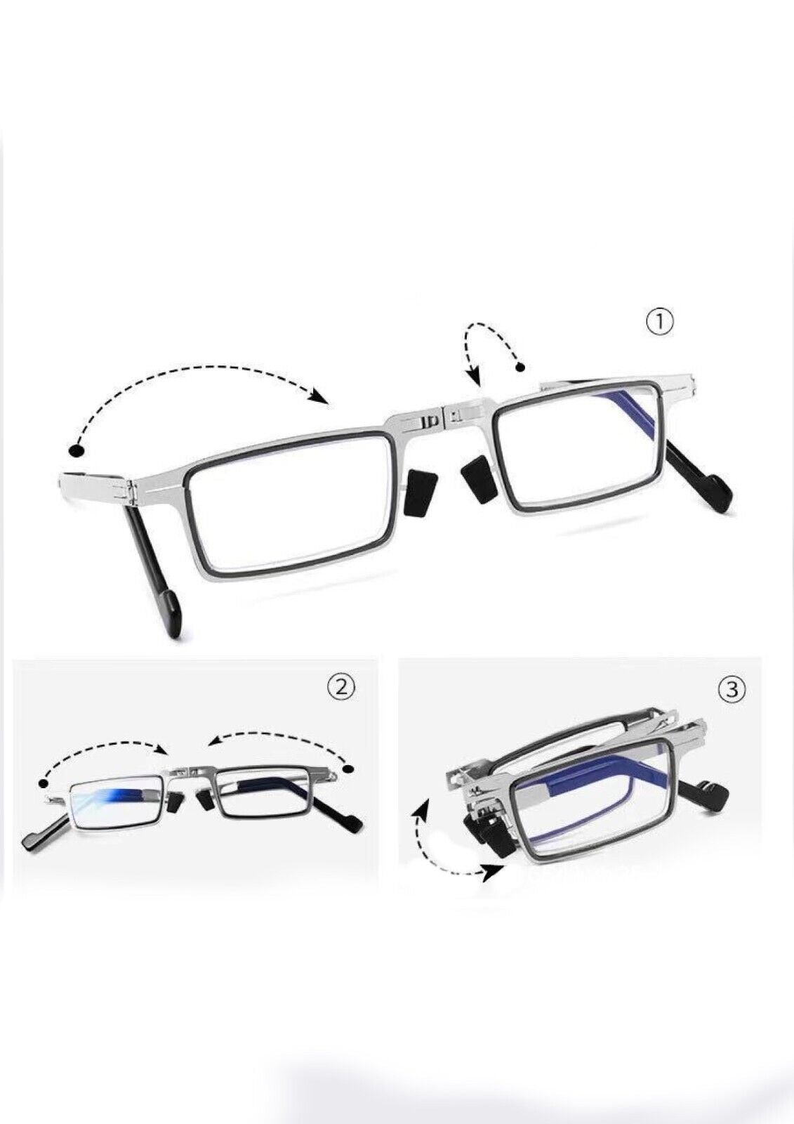 Men Women Ultra Light Titanium Screwless Foldable Anti-Blue Reading Glasses