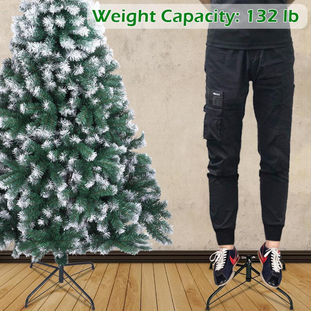 New 7FT Christmas Tree Artificial 870 Branches Xmas Snow Tips Decorated Tree