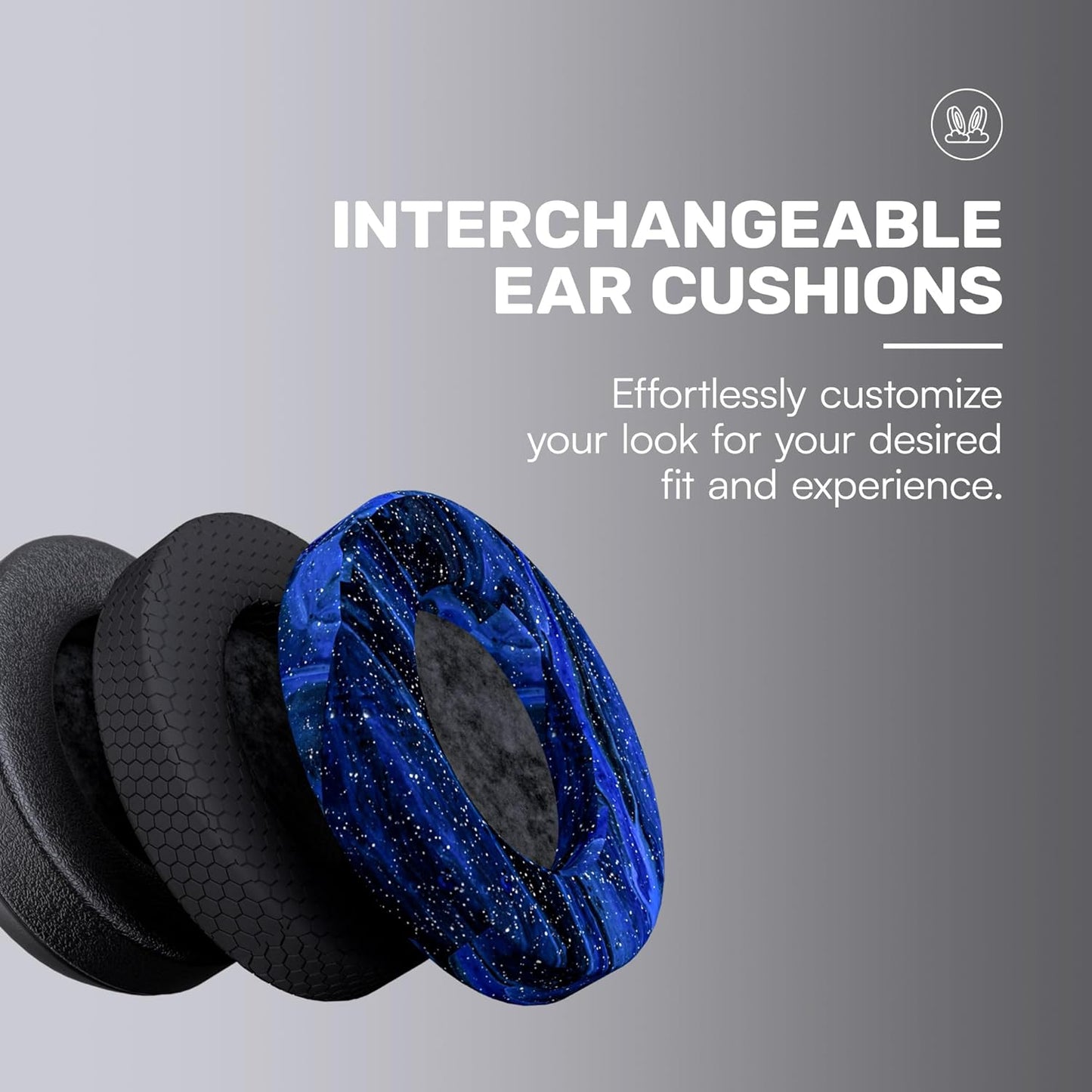 Fitness Headphones - Wireless Over-Ear-Headphones with 38 Hours of Battery, Active Noise Cancellation, Voice Command, Interchangeable Ear Cushions, IPX4 Water Resistance, (Black)