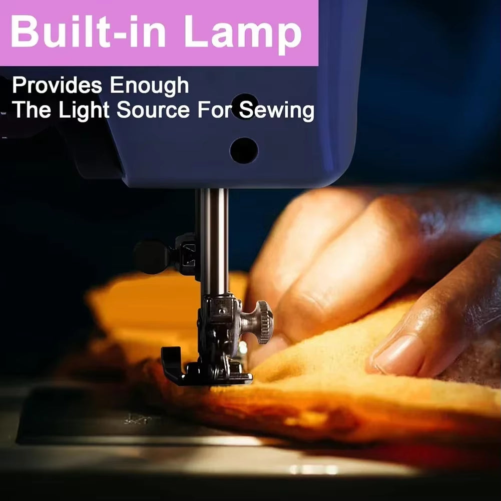 Mini Sewing Machine 505A – Lightweight, 12 Built-in Stitches, Foot Pedal, and Dual Power for Household Crafting & Mending