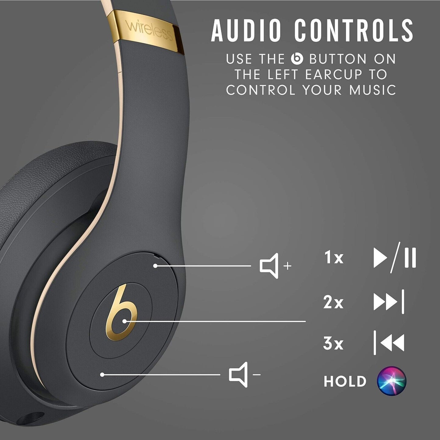 Apple Beats Studio3 Wireless Noise Cancelling Over-Ear Headphones - Shadow Grey