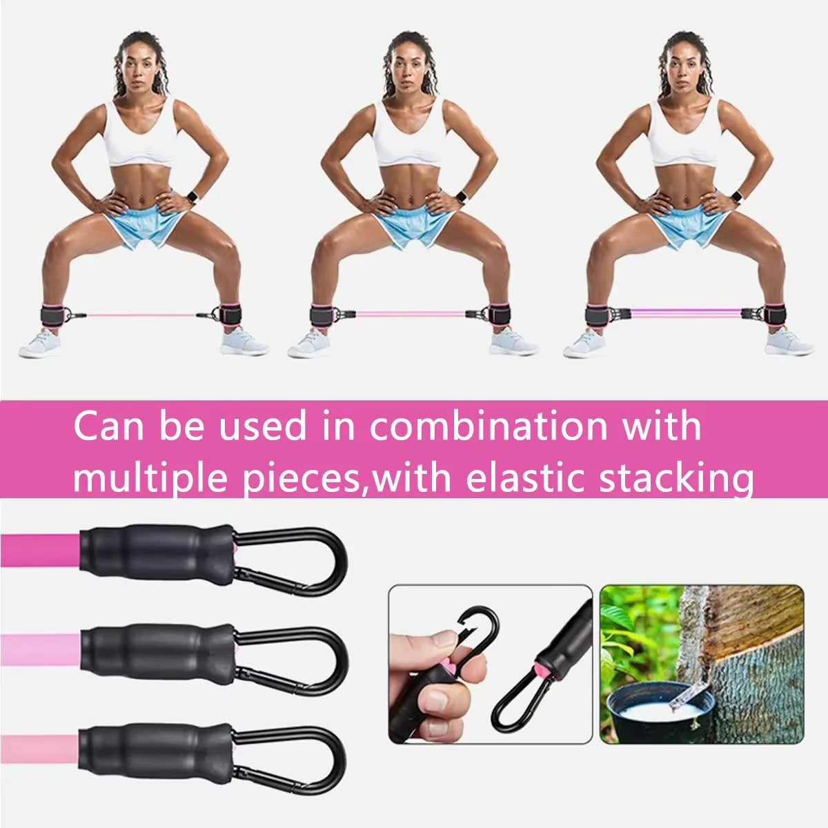Ankle Strap Resistance Bands – Elastic Fitness Training Equipment for Yoga, Pilates, CrossFit, and Gym Workouts