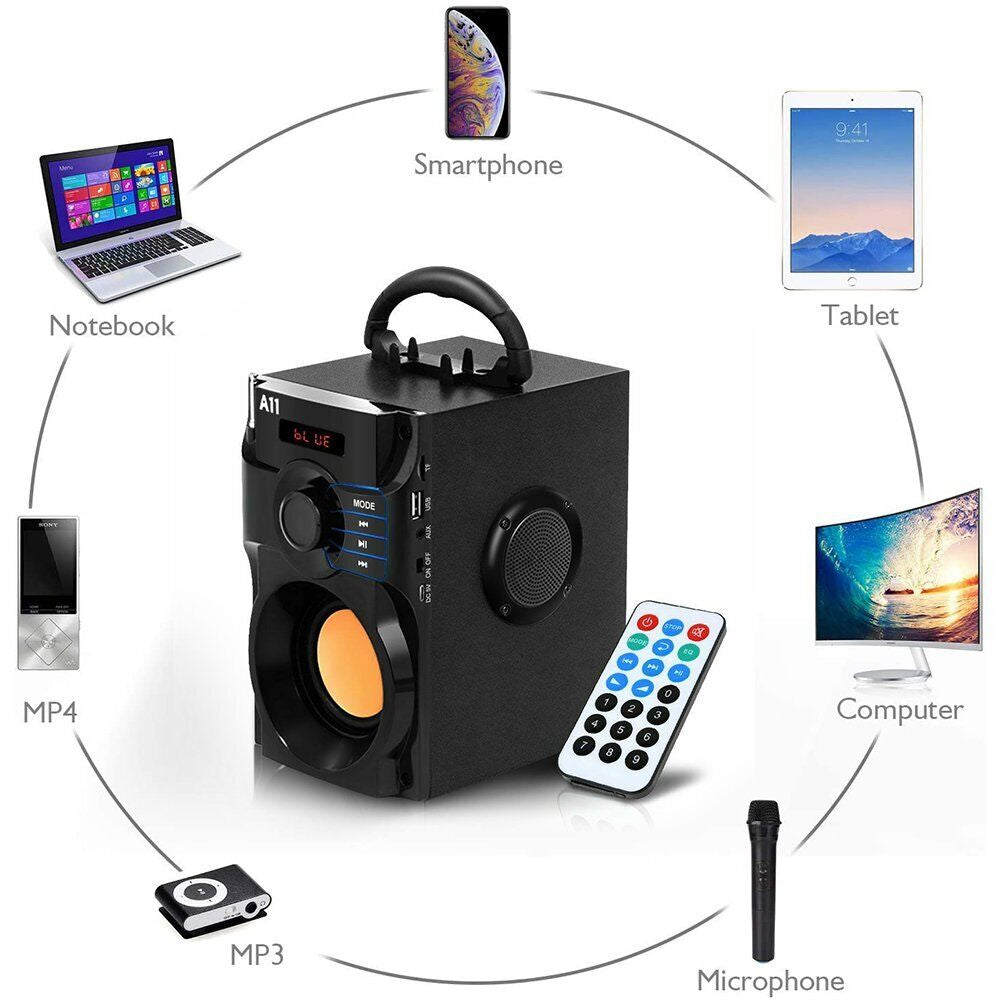 10W Bass Ultra Loud Bluetooth Speakers Portable Wireless Indoor Outdoor FM Radio