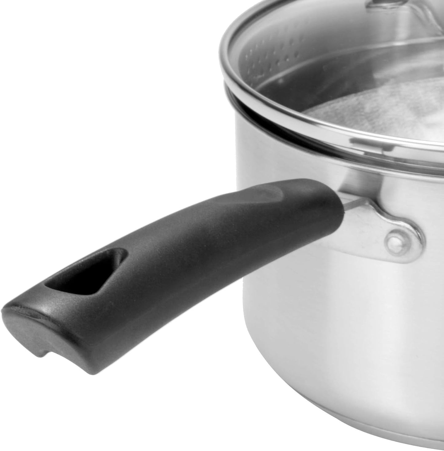 Set of 3 Stainless Steel Saucepans Crockery Dinner Set Boiling Pan Stainless Steel Pans Induction Saucepans Saucepans for Ceramic Hobs | M&W