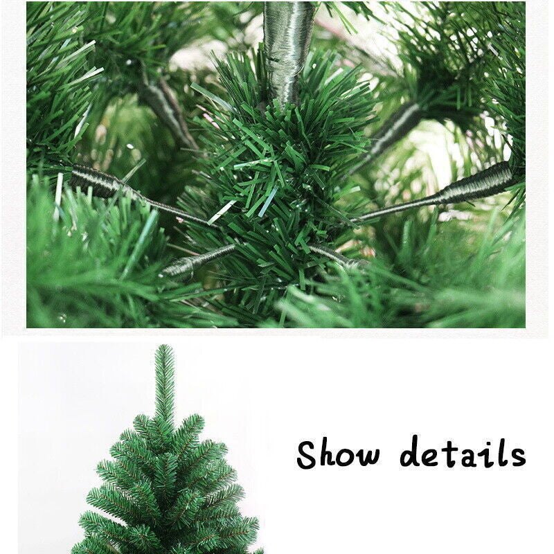 6Ft Christmas Tree Traditional Artificial Large Bushy Xmas Tree with Metal Stand