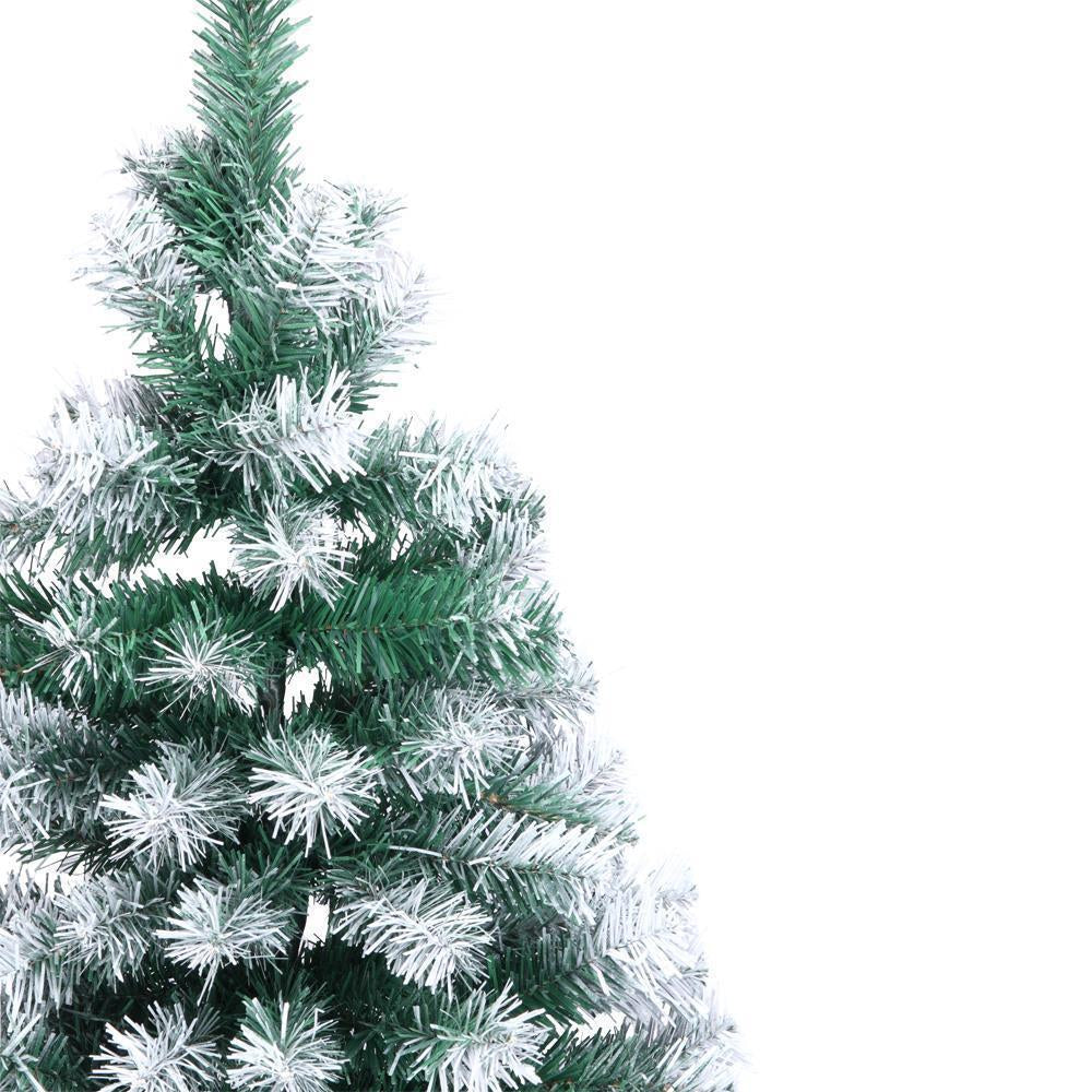 New 7FT Christmas Tree Artificial 870 Branches Xmas Snow Tips Decorated Tree