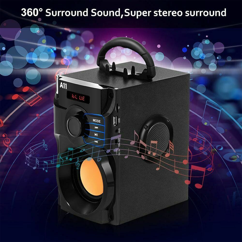 10W Bass Ultra Loud Bluetooth Speakers Portable Wireless Indoor Outdoor FM Radio