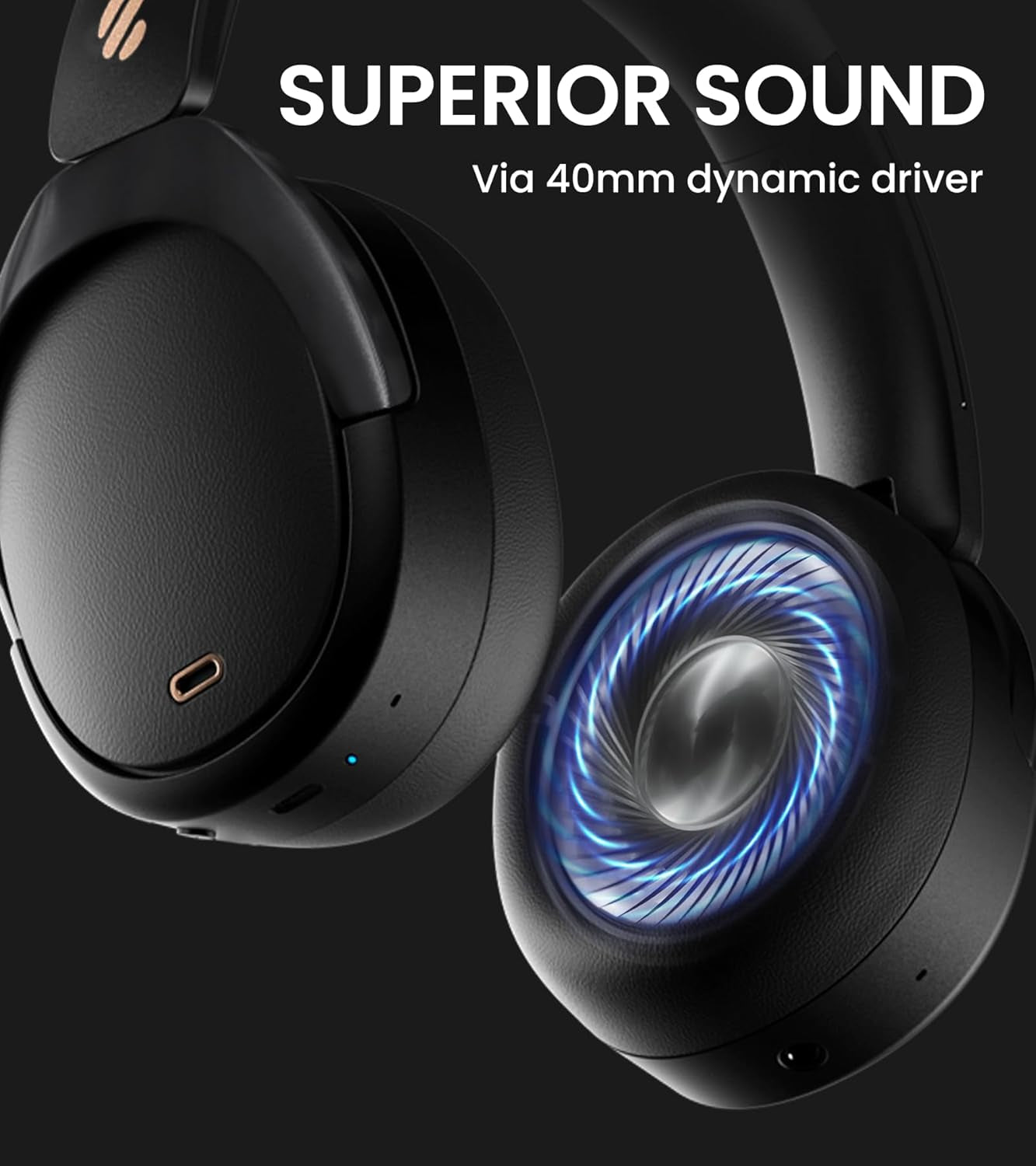 WH950NB Hybrid Active Noise Cancelling Headphones -LDAC Codec with Hi-Res Audio and Custom EQ via App after 55H Playtime with Foldable Wireless Over-Ear Bluetooth V5.3 Headphones - Black