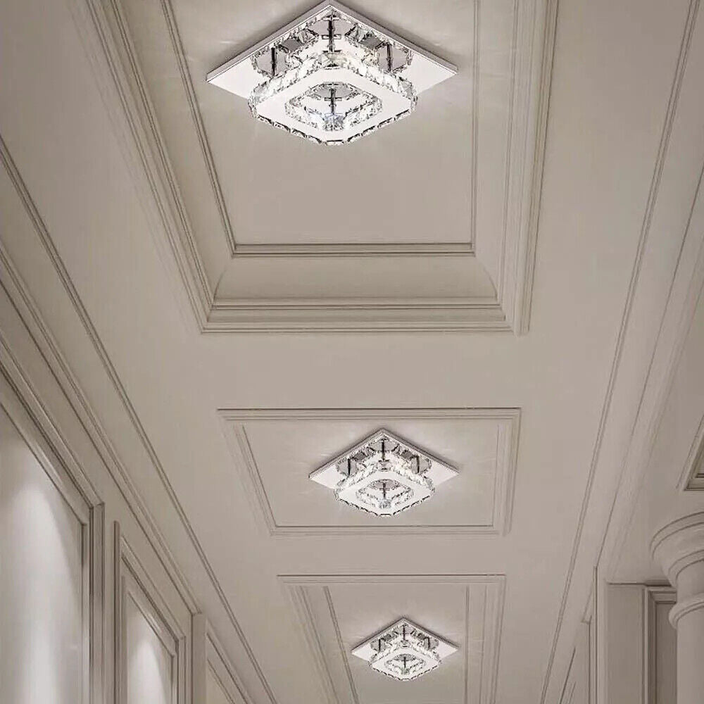 LED Crystal Ceiling Light Minimalist Modern Lamp Living Room Bedroom Lights