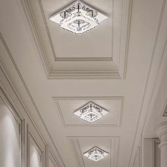 LED Crystal Ceiling Light Minimalist Modern Lamp Living Room Bedroom Lights