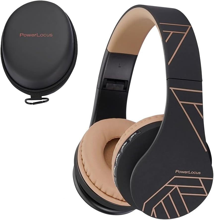 Wireless Bluetooth Over-Ear Stereo Foldable Headphones, Wired Headsets Noise Cancelling with Built-In Microphone for Iphone, Samsung, LG, Ipad (Black)