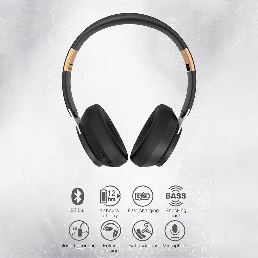 Wireless Bluetooth Headphones with Noise Cancelling Over-Ear Stereo Earphones