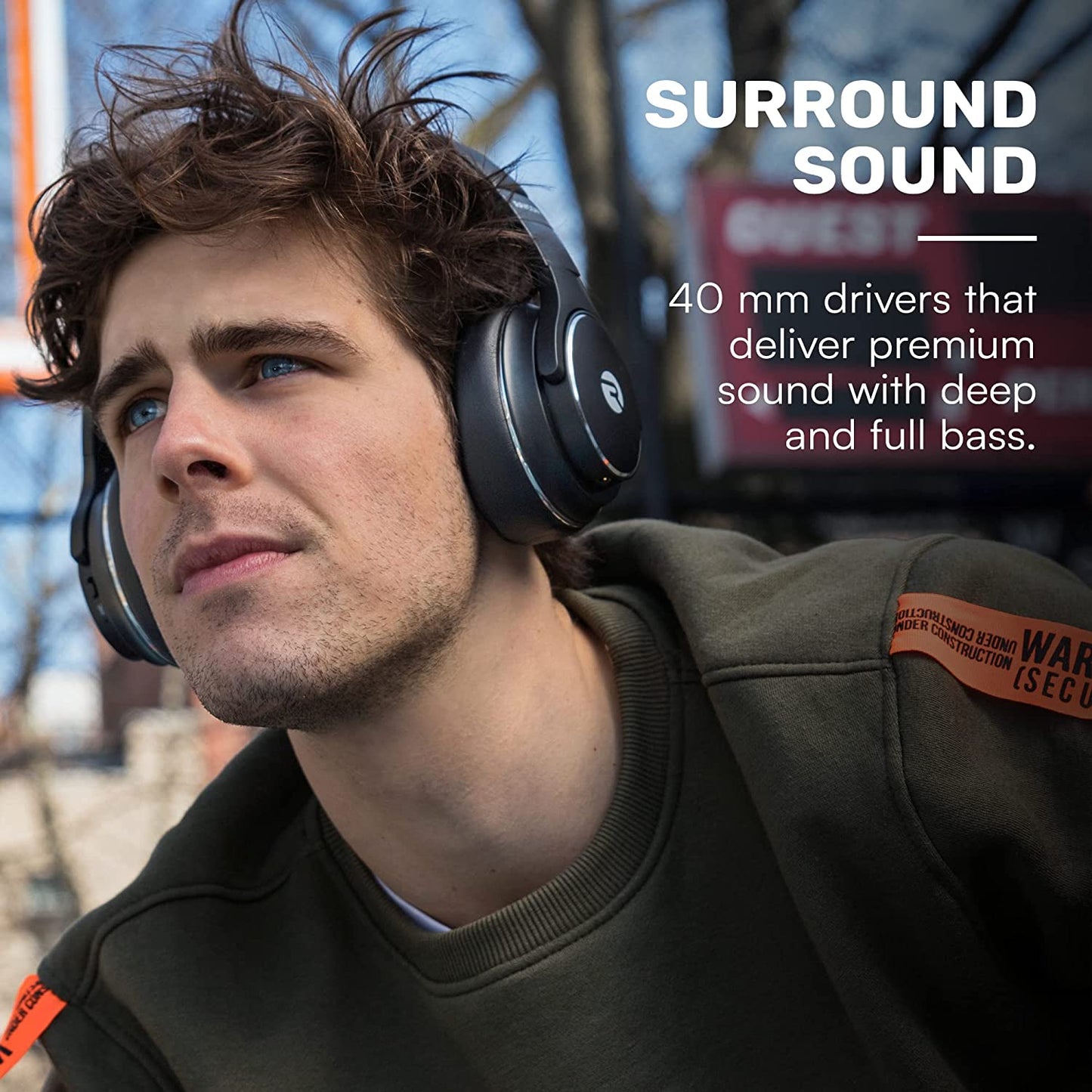 Everyday Wireless Bluetooth over Ear Headphones, with Active Noise Cancelling, Awareness Mode and Built in Microphone, IPX 4(Rose Gold)