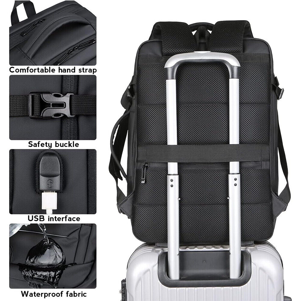 Unisex Expandable 50L Travel Laptop Backpack – TSA Flight Approved, Waterproof School & Travel Bag with USB Charging Port