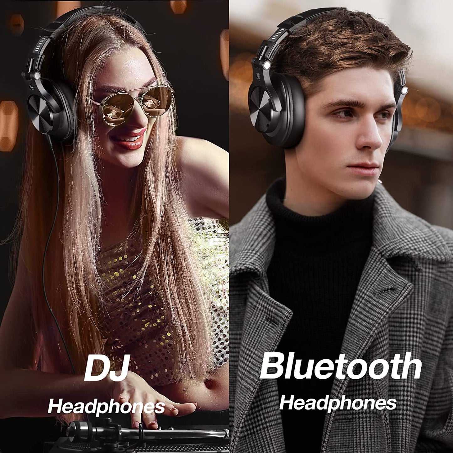 A70 Bluetooth Headphones over Ear, 72 Hrs Playtime, Monitor Level Stereo Sound Quality, Foldable Wireless&Wired DJ Headphone, Professional Studio Headphones for Dj/Tv/Pc/Phone