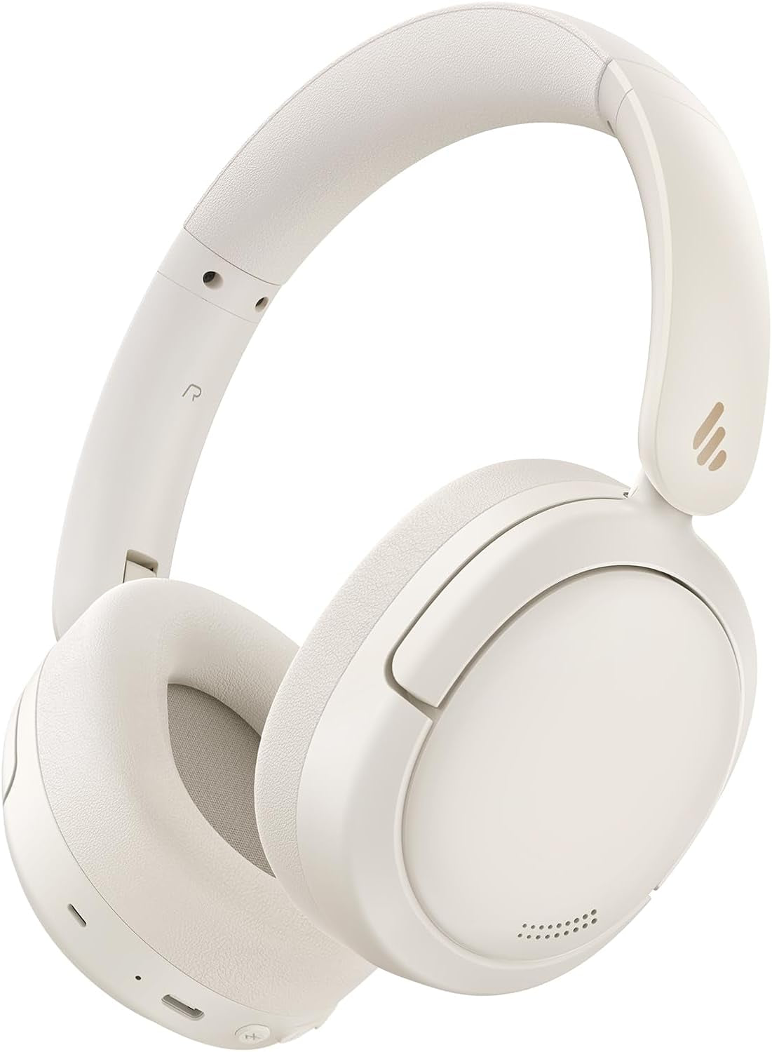 W800BT Pro Hybrid Active Noise Cancelling Headphones - Hi-Res Audio - AI Call Noise Cancellation - 45H Playtime - Fast Charging - Foldable - Wireless Over-Ear Bluetooth 5.4 Headphones - Ivory