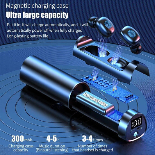 TWS Wireless Bluetooth 5.0 Earphones Headphones Mini In-Ear Pods for IOS Android