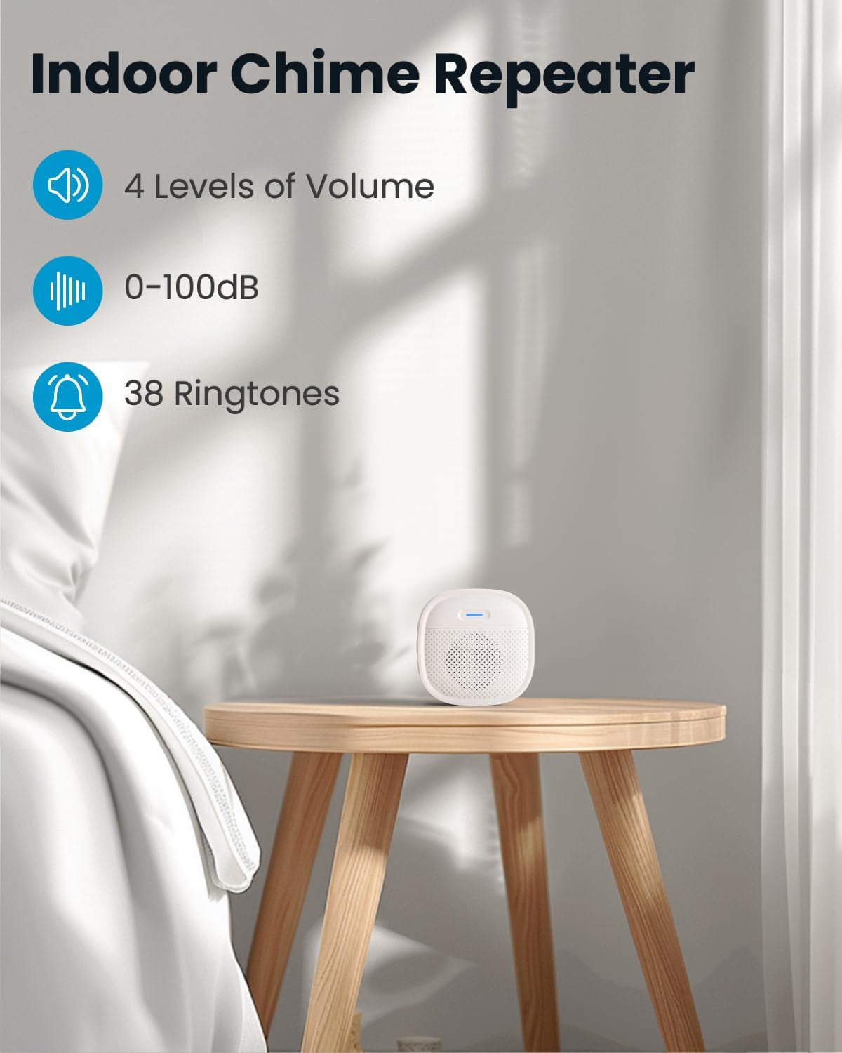 Video Doorbell Wireless with Chime - 2K HD Doorbell Camera, Smart Home Security Door Bell Voice Message and Changer, Two-Way Audio, PIR Detection, Easy Installation, Night Vision
