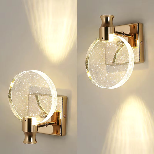 Nordic Simple LED Wall Lamp Crystal Glass Bubble Mirror Front Light Hallway Aisle Living Room Bedroom Dressing Table Wall Lights