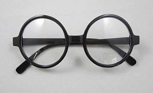 Retro Nerd Fashion Unisex Eyewear Clear Lens Fake Eye Glasses Black round Frame