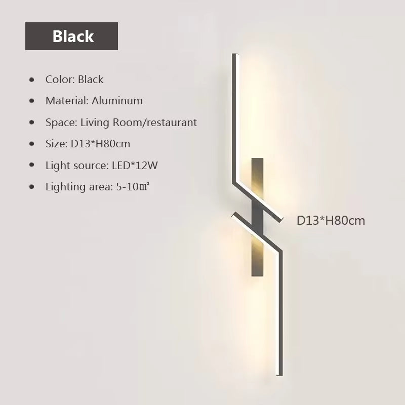 Modern Minimalist LED Wall Lamp – Long Bar Sconce for Living Room, Bedroom, Bedside, and Background Lighting – Sleek Home Decor Interior Light