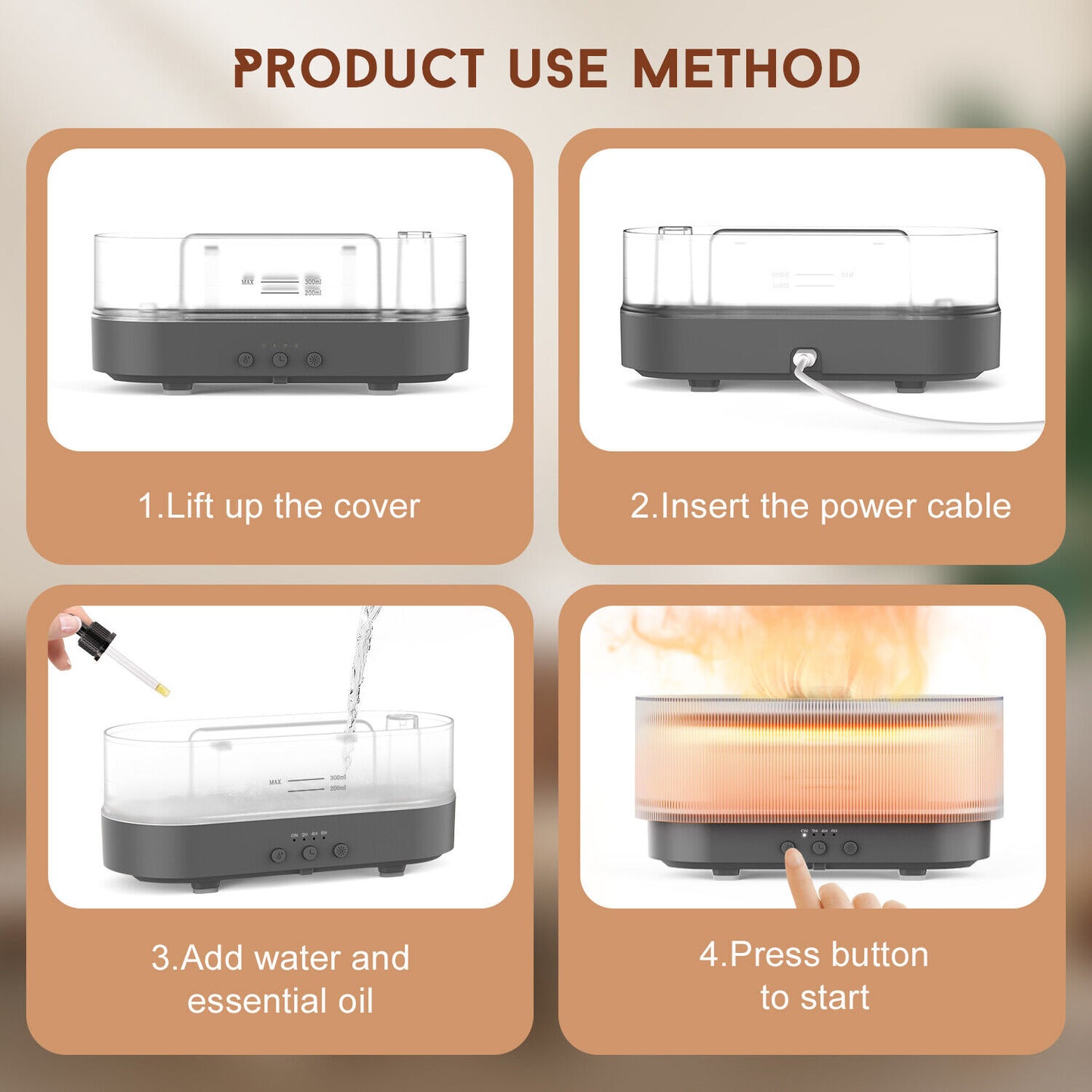 Humidifier Aroma Diffuser Humidifier Ultrasonic Essential Oil Aromatherapy