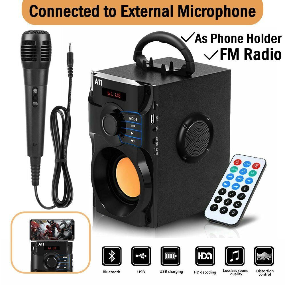 10W Bass Ultra Loud Bluetooth Speakers Portable Wireless Indoor Outdoor FM Radio