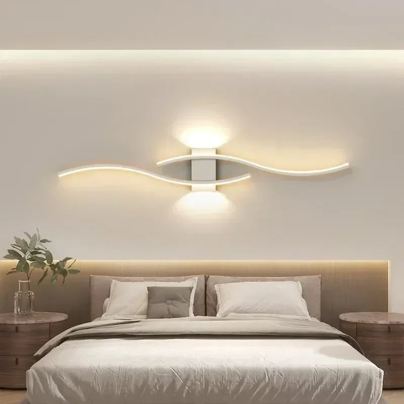 Modern Minimalist LED Wall Lamp – Long Bar Sconce for Living Room, Bedroom, Bedside, and Background Lighting – Sleek Home Decor Interior Light