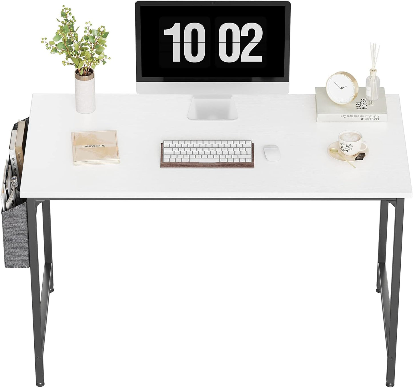 Computer Desk Home Office Desk 80X40 Cm Study Writing Table, Modern Simple Style, White