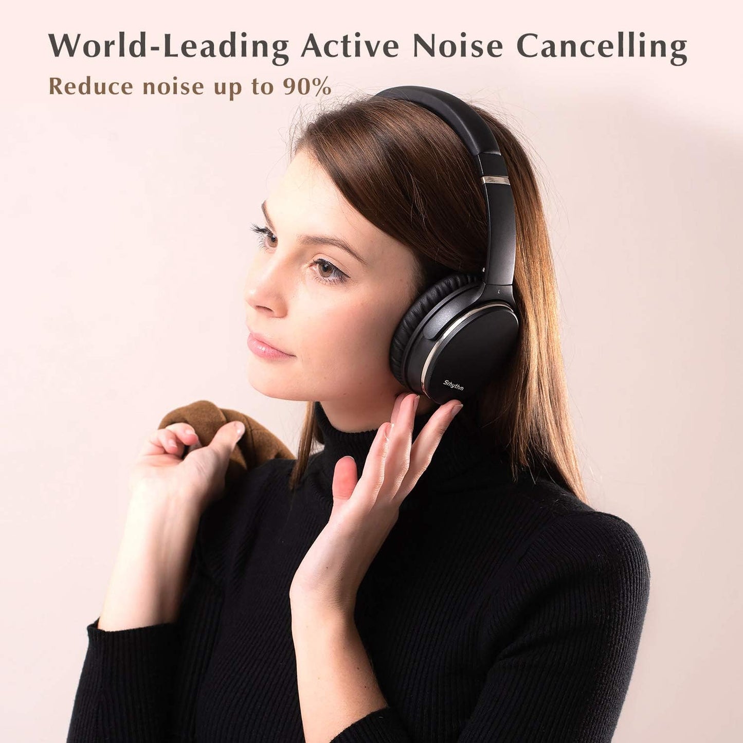 NC35 Noise Cancelling Wireless Headphones Bluetooth 5.0, Foldable over Ear Headset with Build-In Mic,50+ Hrs Playtime,Multi-Point Bluetooth Connection Voice Call